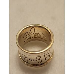 Shawn Killinger Hear My Soul Speak Ring Silver Tone Inscribed Band Jewelry Sz 8